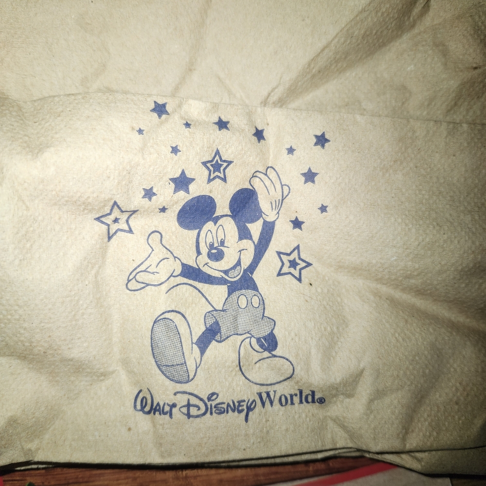 Walt Disney World Mickey Mouse Paper Napkin VINTAGE  90s Early 2000